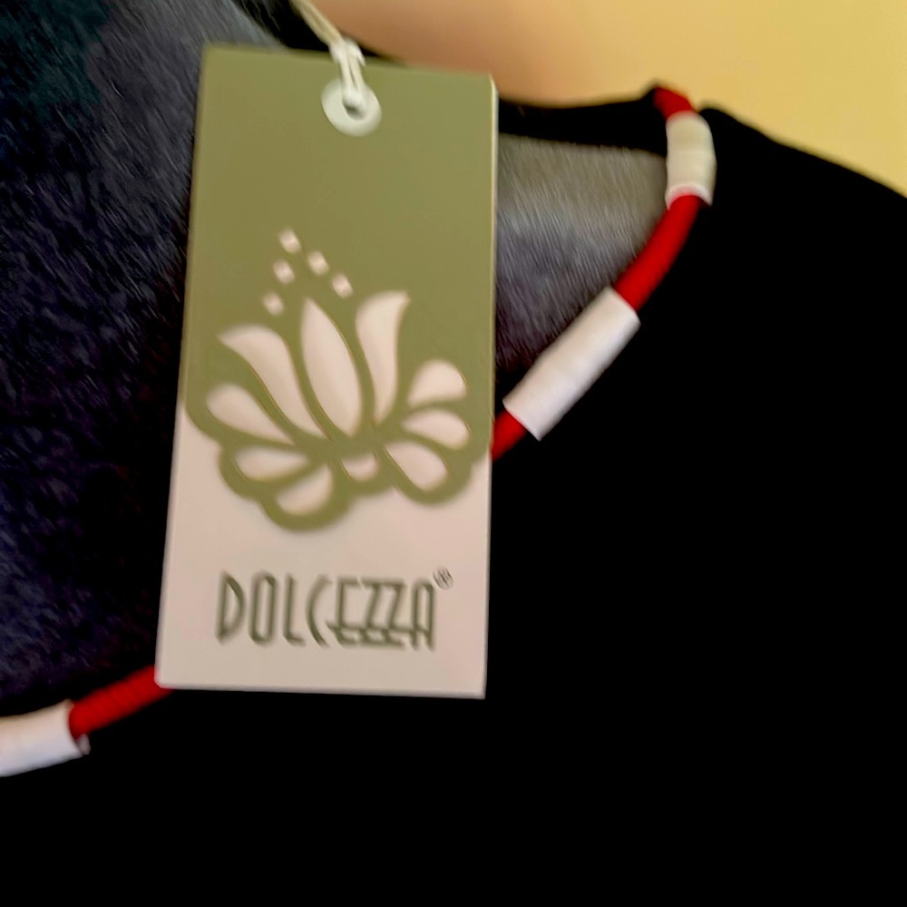 Dolcezza brand. NEVER WORN/TAGS STILL INTACT. Red/White/Blue Size L
